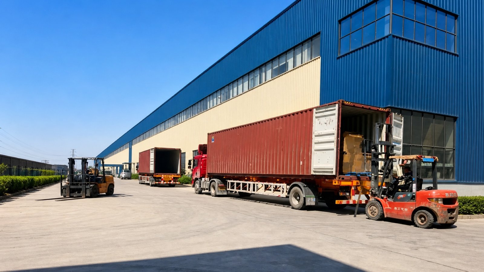 SANYANG factory exterior and dispatch area