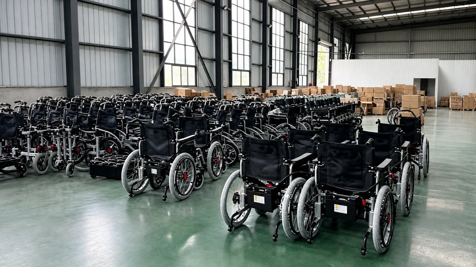 Wheelchair inventory organized for distributor orders