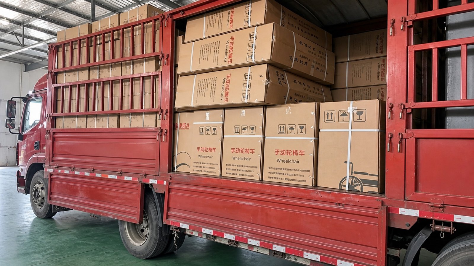 Wheelchair inventory prepared for Southeast Asian orders